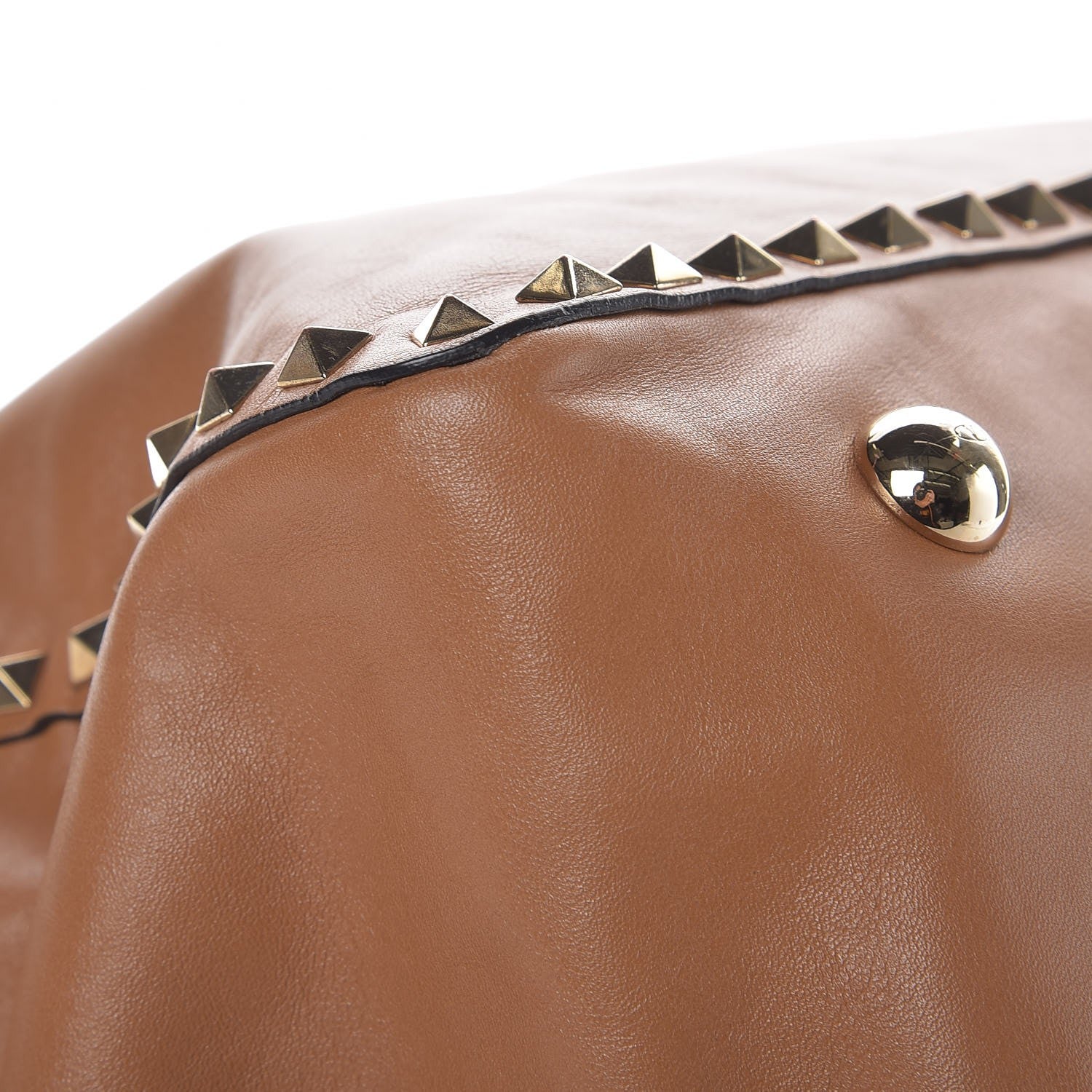 Valentino Garavani Vitello Large Rockstud Tote Beige 10 of 12