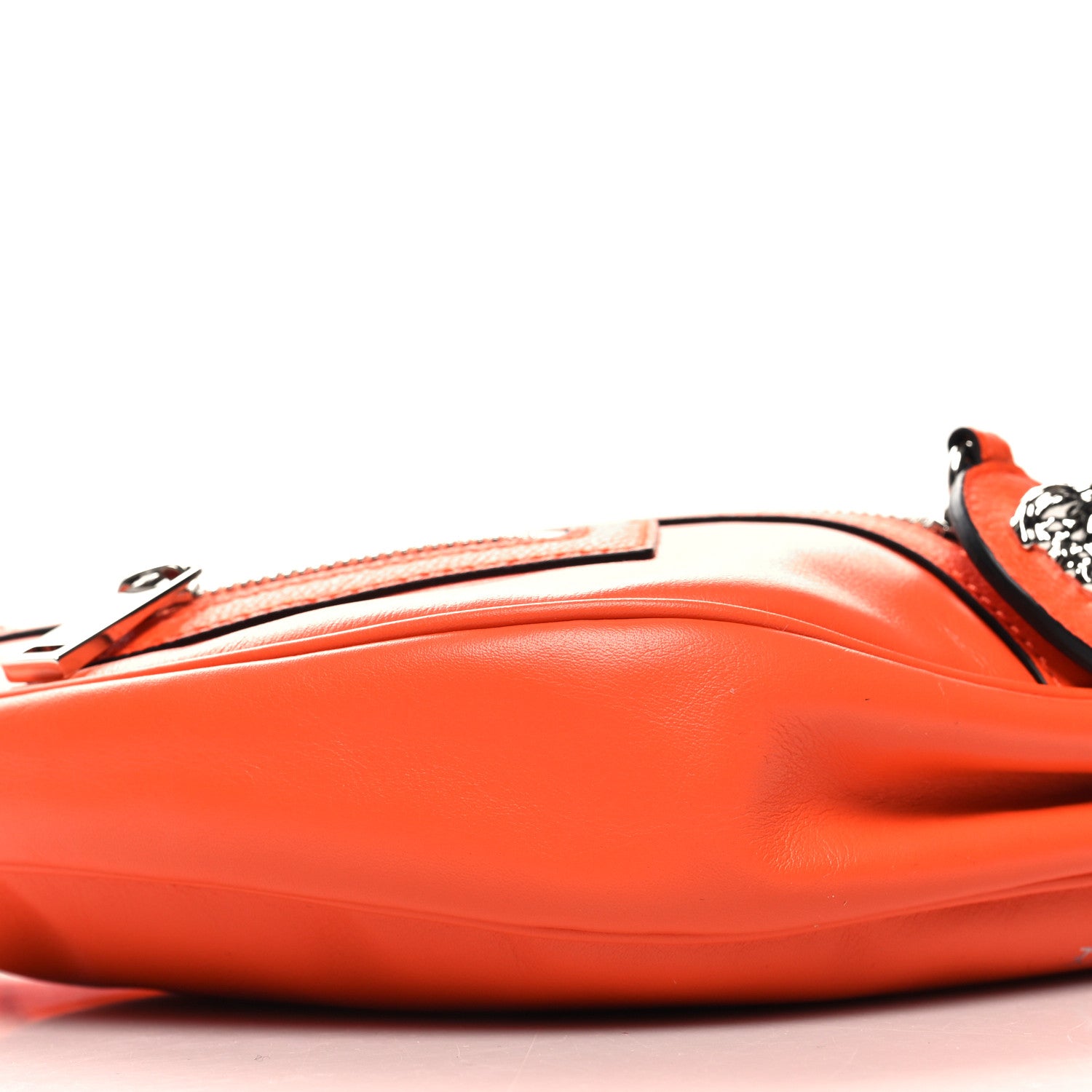 Versace Calfskin Small Repeat Zip Hobo Orange 8 of 9