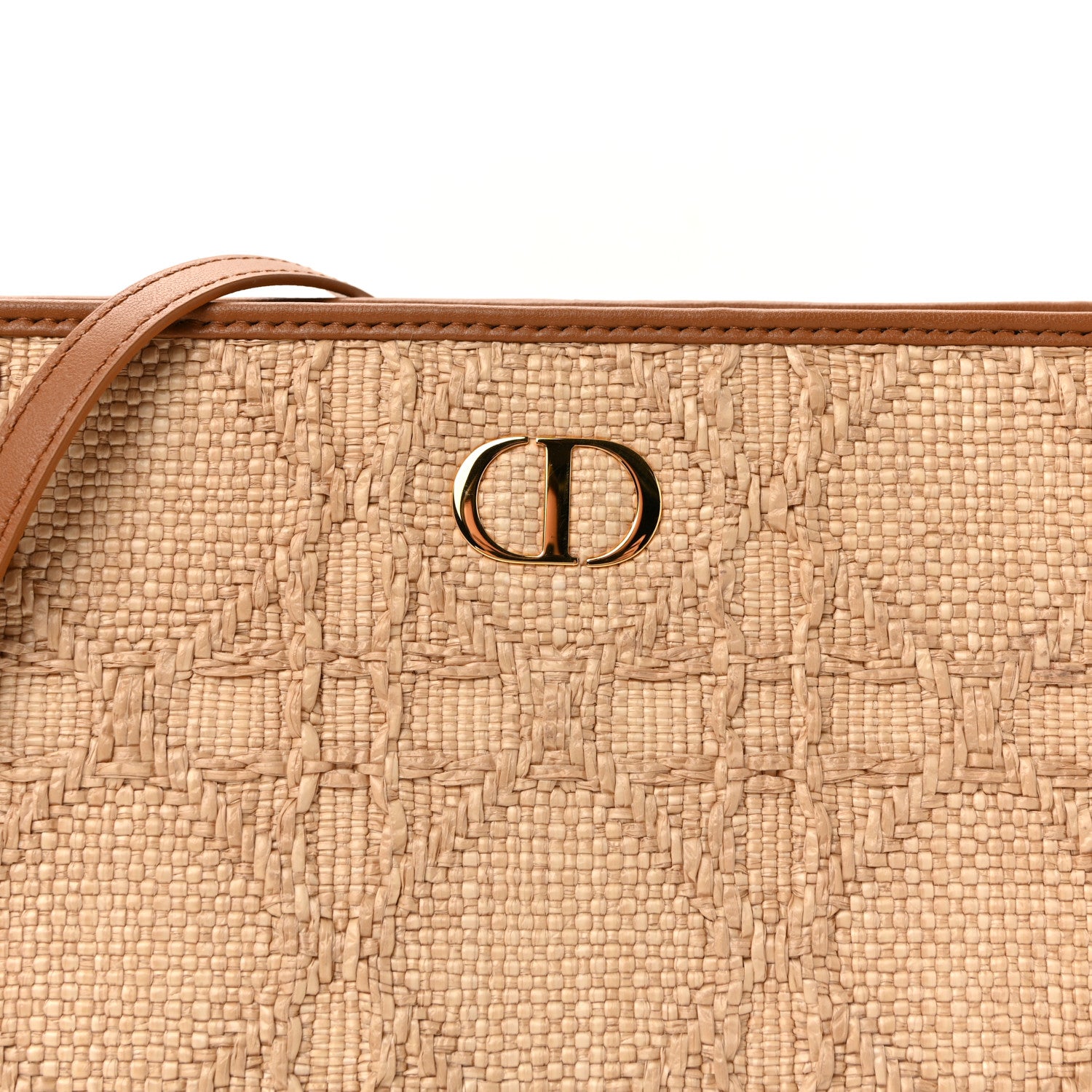 Christian Dior Raffia Cannage 30 Montaigne Dea Pouch Natural