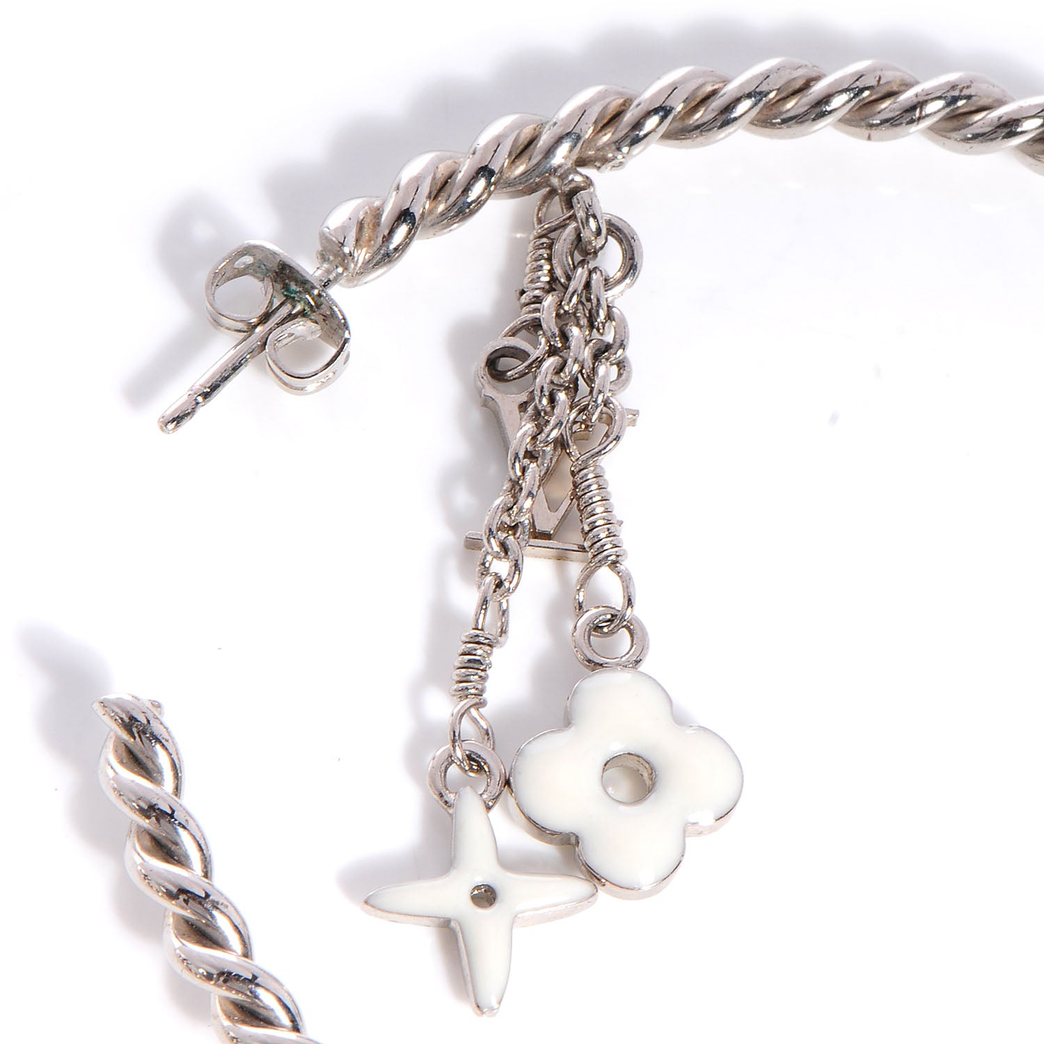Louis Vuitton Sweet Monogram Creole Hoop Earrings White 4 of 4