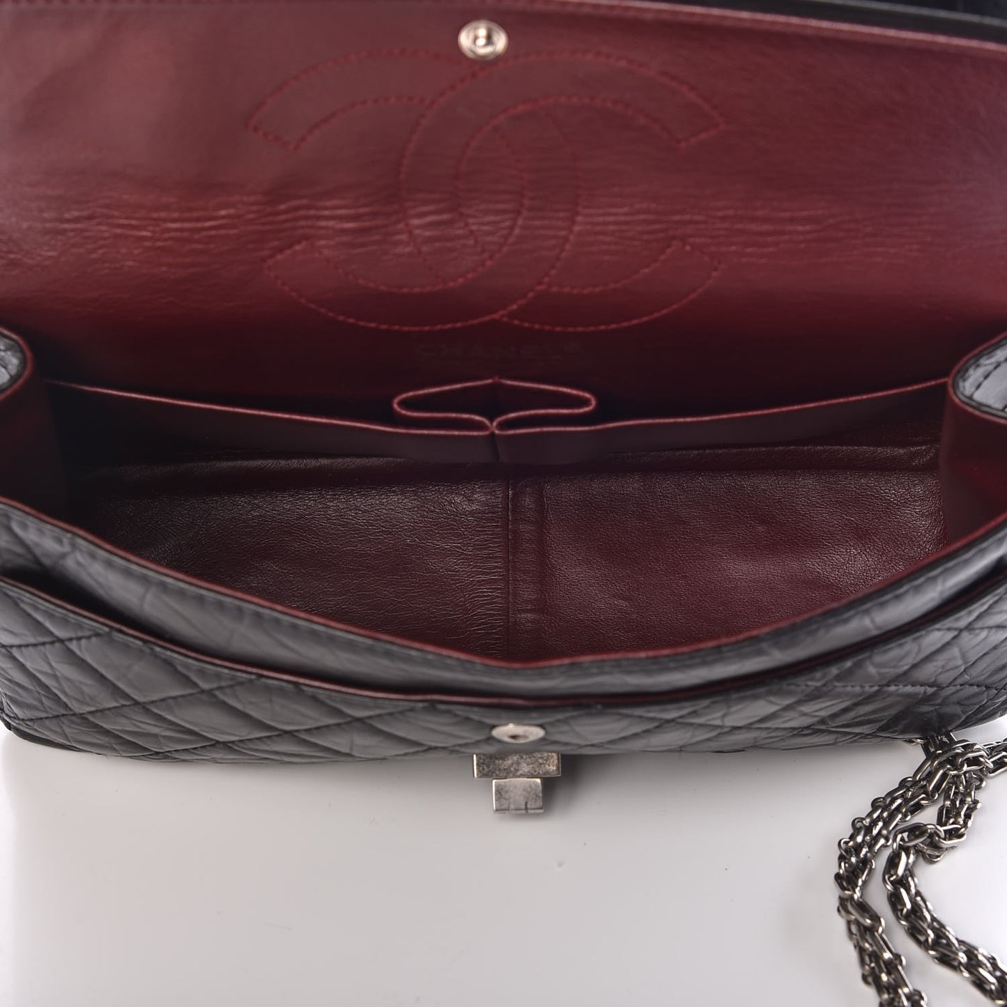 Aged Calfskin Quilted 2.55 Reissue 226 Flap Black