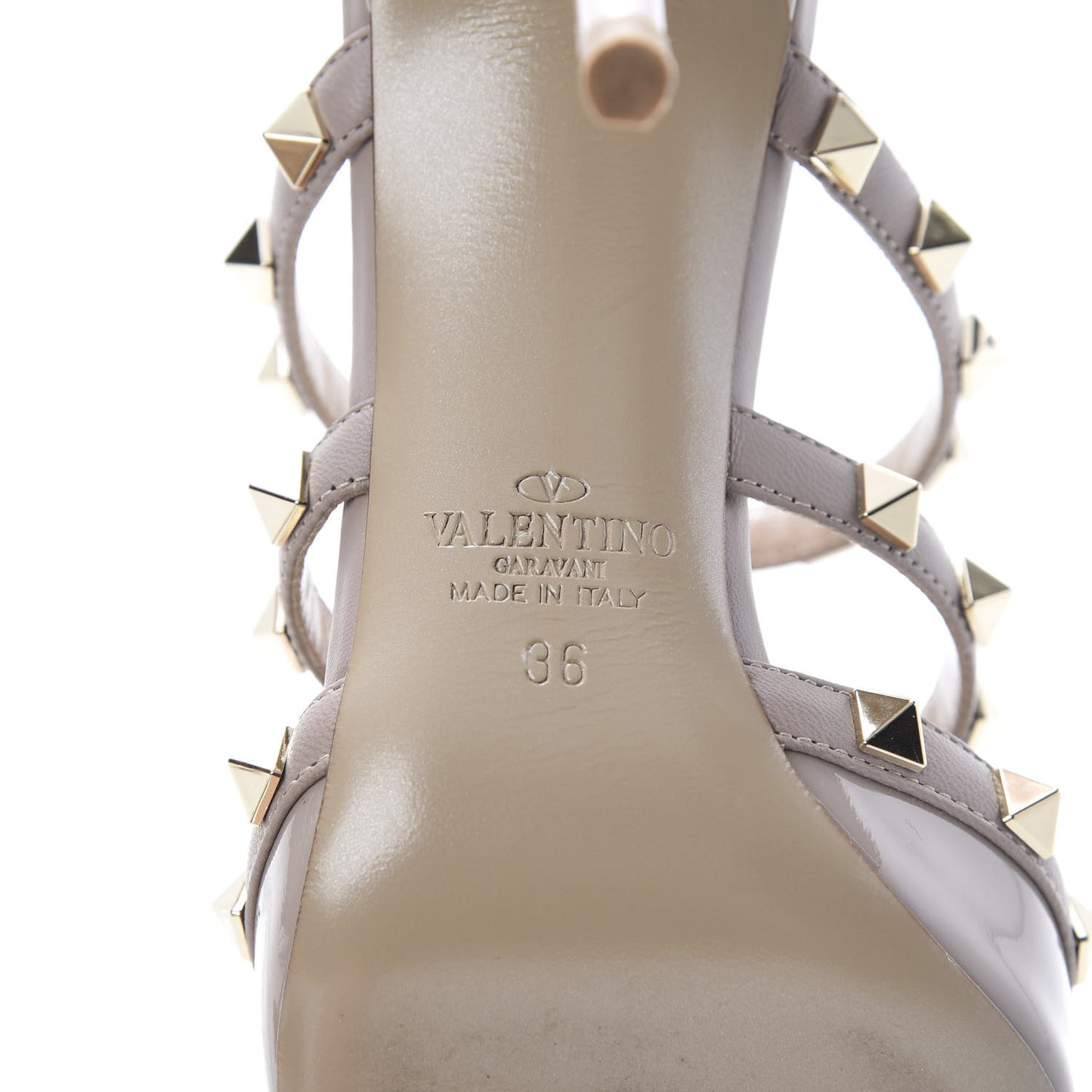 Patent Rockstud 90mm Cage Mules 36 Poudre