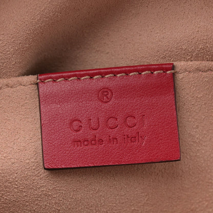 Gucci Calfskin Matelasse Small GG Marmont Chain Shoulder Bag Hibiscus Red 6 of 10