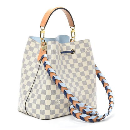 Louis Vuitton Damier Azur Braided Neonoe MM Blue 3 of 10