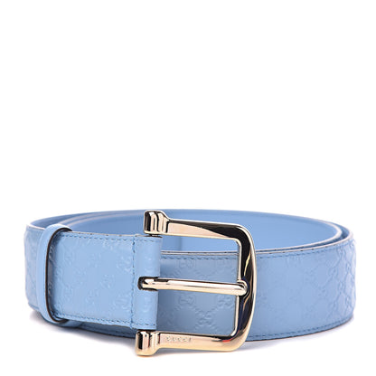 Gucci Soft Microguccissima Margaux Calfskin Belt 105 42 Mineral Blue 1 of 6