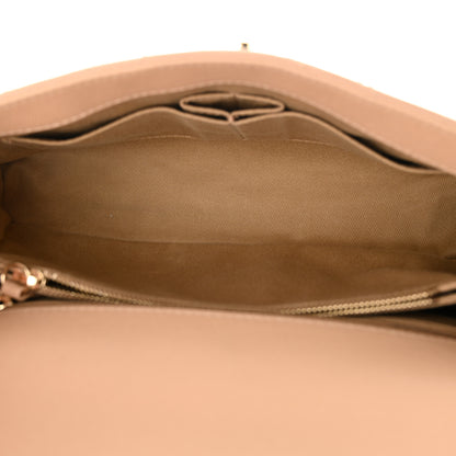 Chanel Caviar Chevron Quilted Small Coco Handle Flap Beige 5 of 14