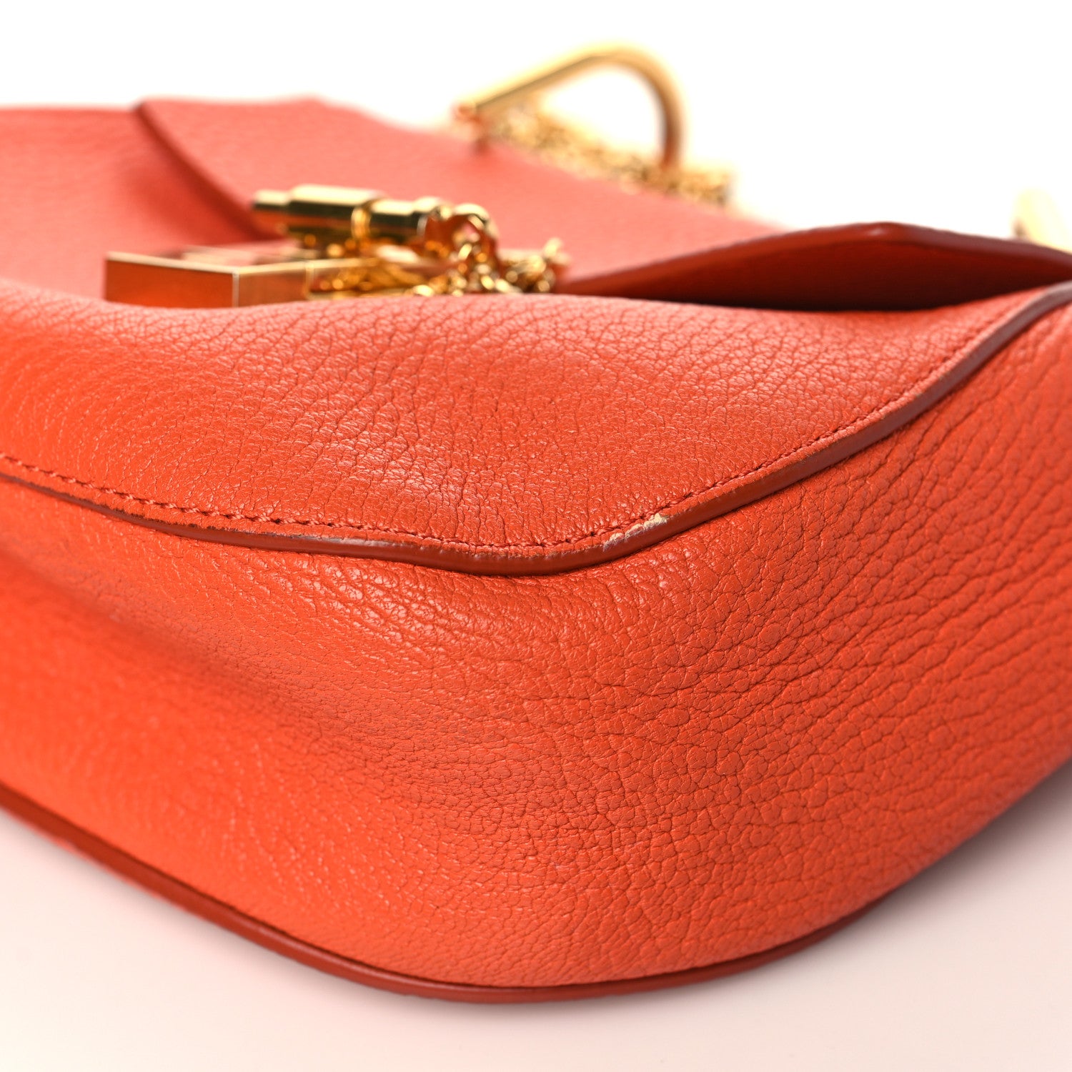 Chloe Grained Lambskin Mini Drew Shoulder Bag Foxy Orange 8 of 11
