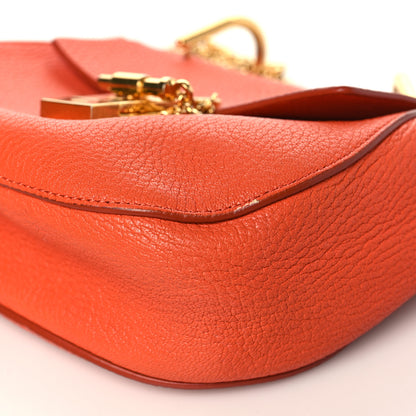 Chloe Grained Lambskin Mini Drew Shoulder Bag Foxy Orange 8 of 11