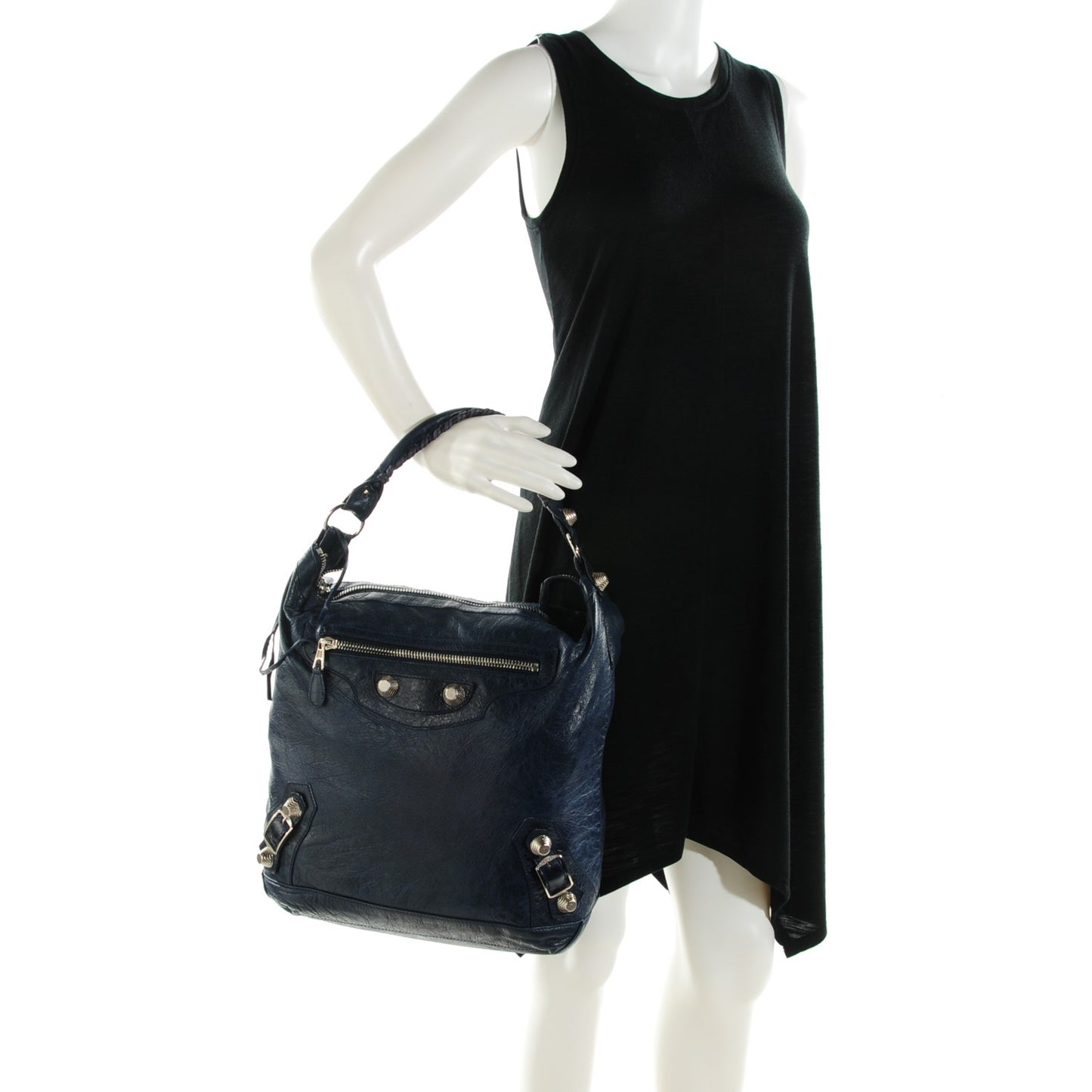 Agneau Giant 21 Silver Hardware Day Hobo Marine