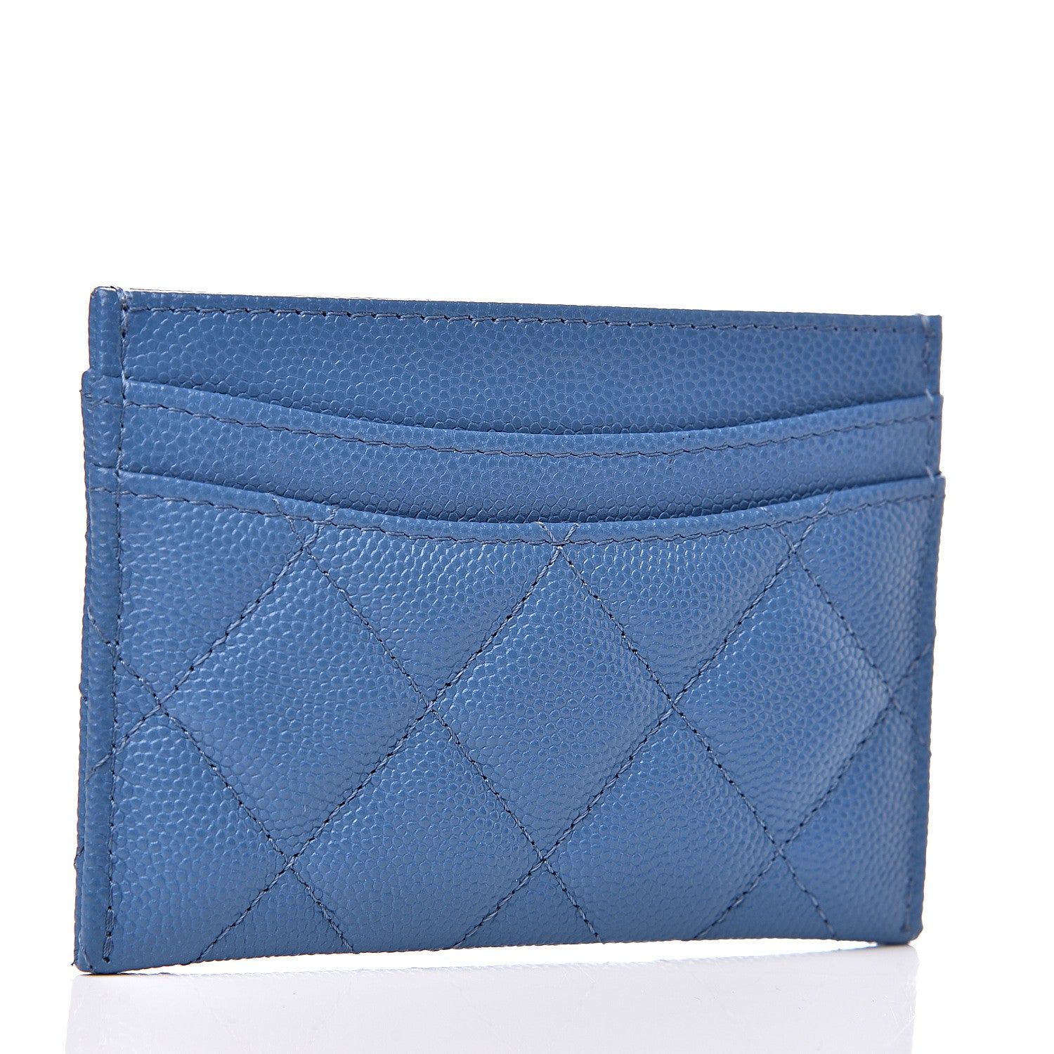 Chanel Caviar Quilted Card Holder Blue 2 of 8