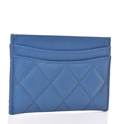 Chanel Caviar Quilted Card Holder Blue 2 of 8