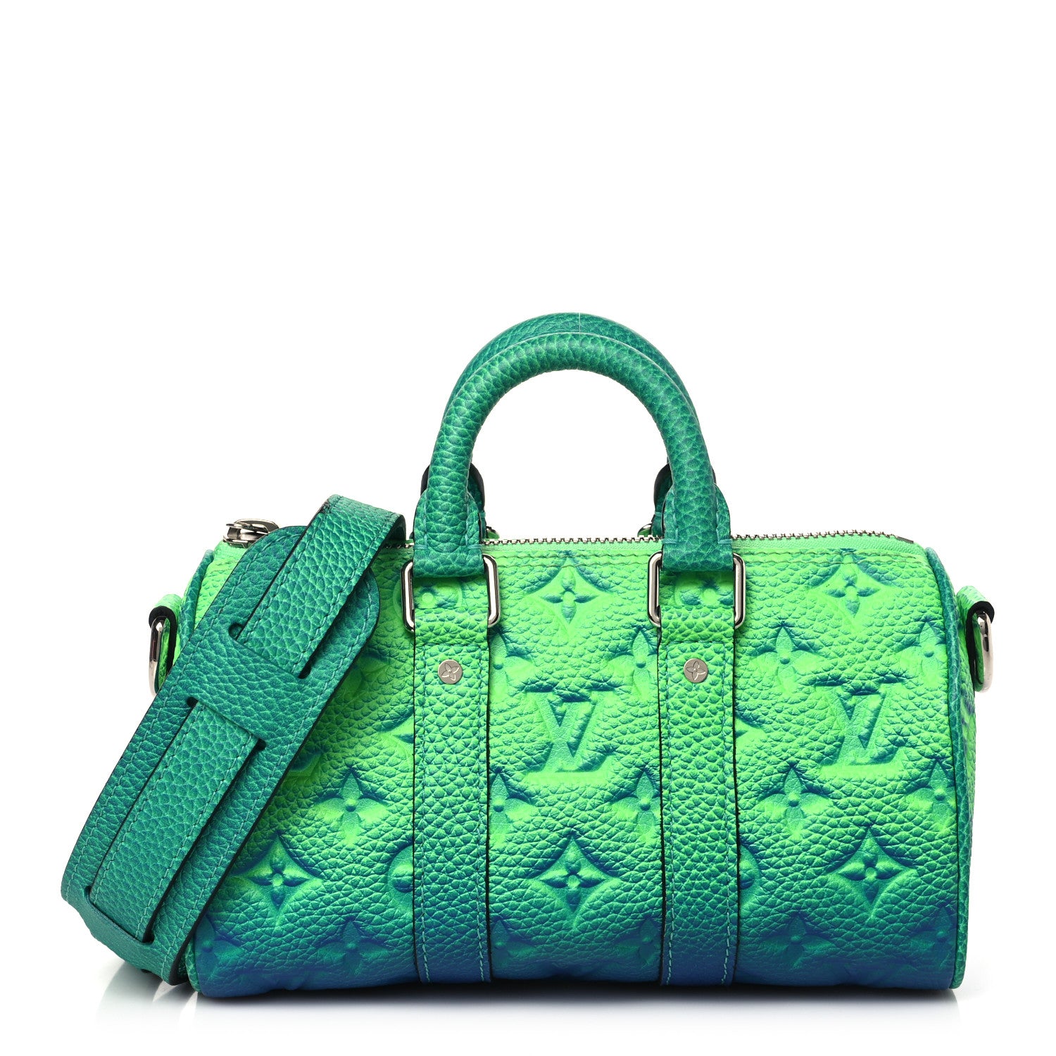 Louis Vuitton Taurillon Illusion Keepall XS Bleu Vert 1 of 10