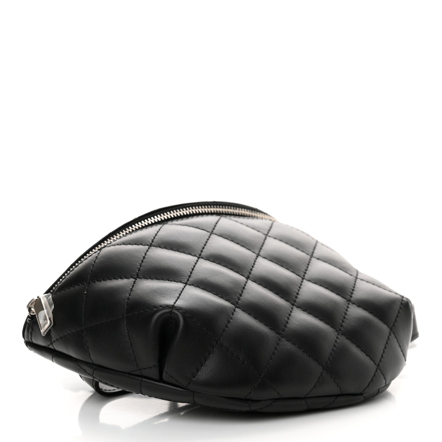 Calfskin Quilted Waist Belt Bag Black