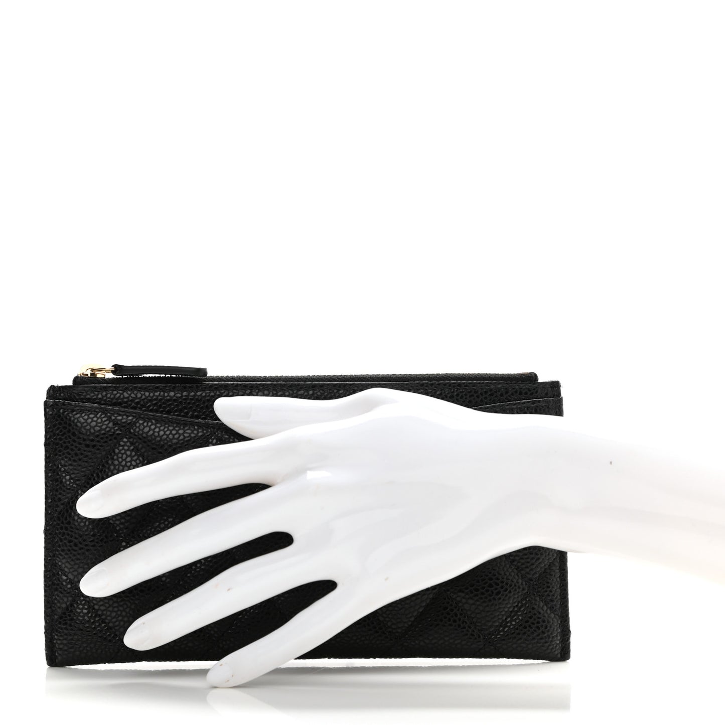 Caviar Quilted Classic Zip Pouch Black