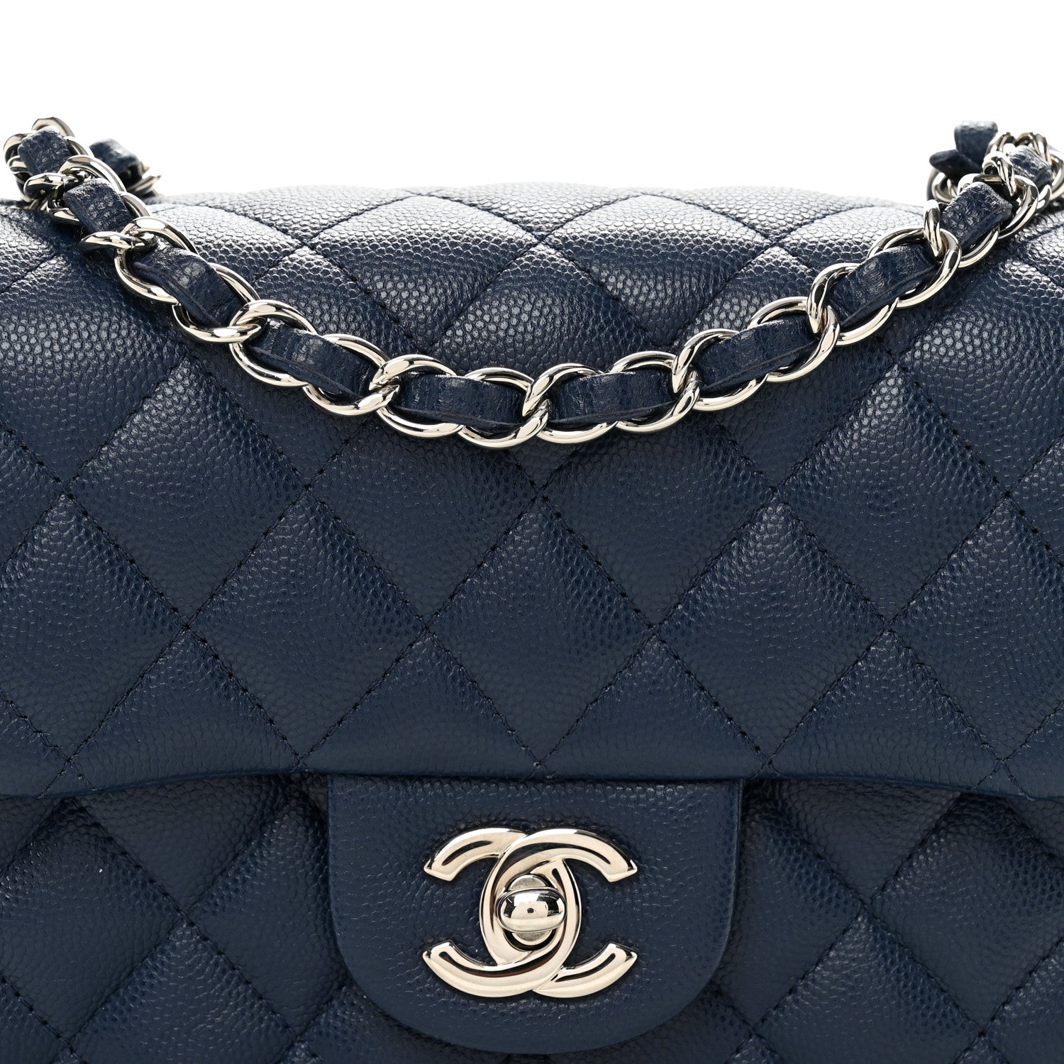 Chanel Caviar Quilted Mini Square Flap Navy 8 of 11