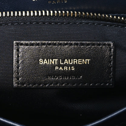 Saint Laurent Suede Y Quilted Monogram Toy Loulou Crossbody Bag Navy 6 of 9