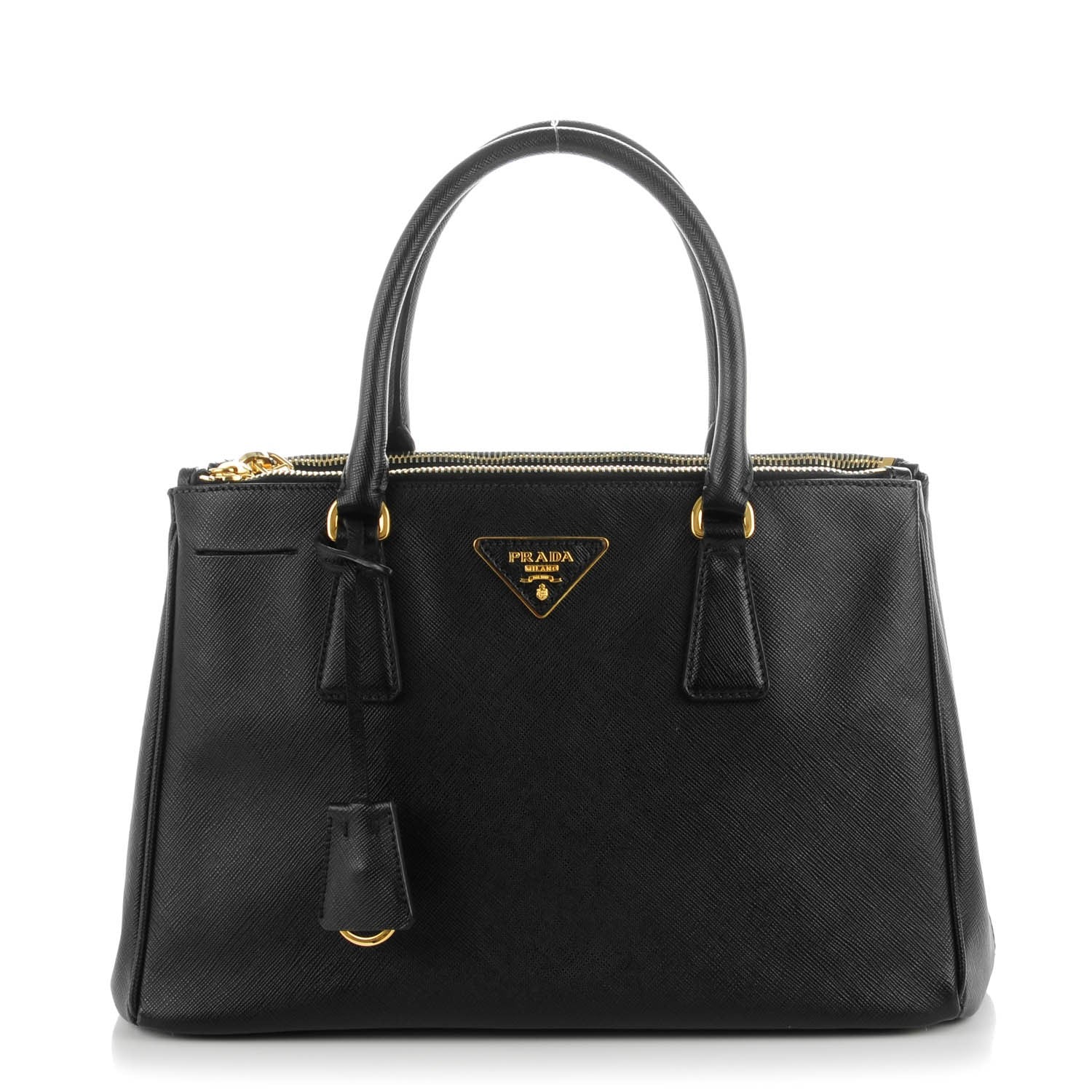 Prada Saffiano Small Galleria Double Zip Tote Black 1 of 7
