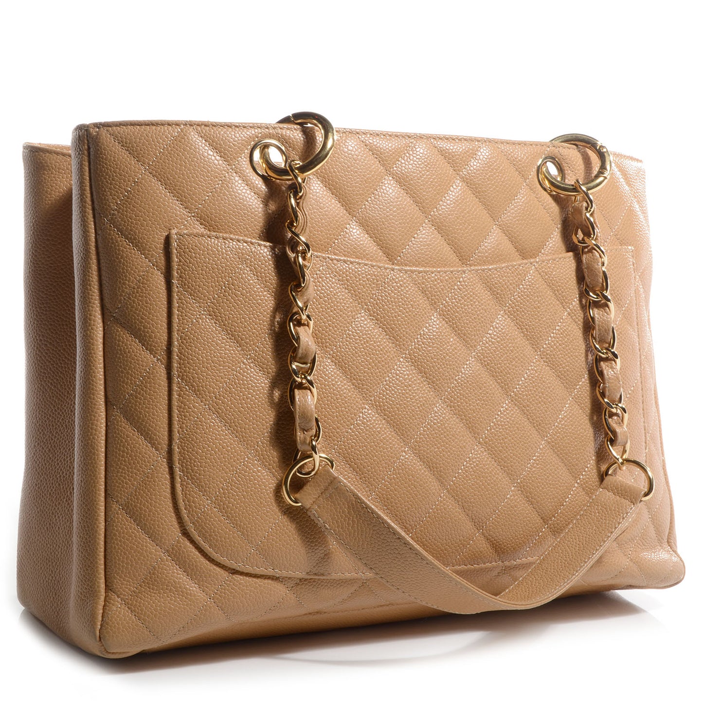 Caviar Quilted Grand Shopping Tote GST Beige