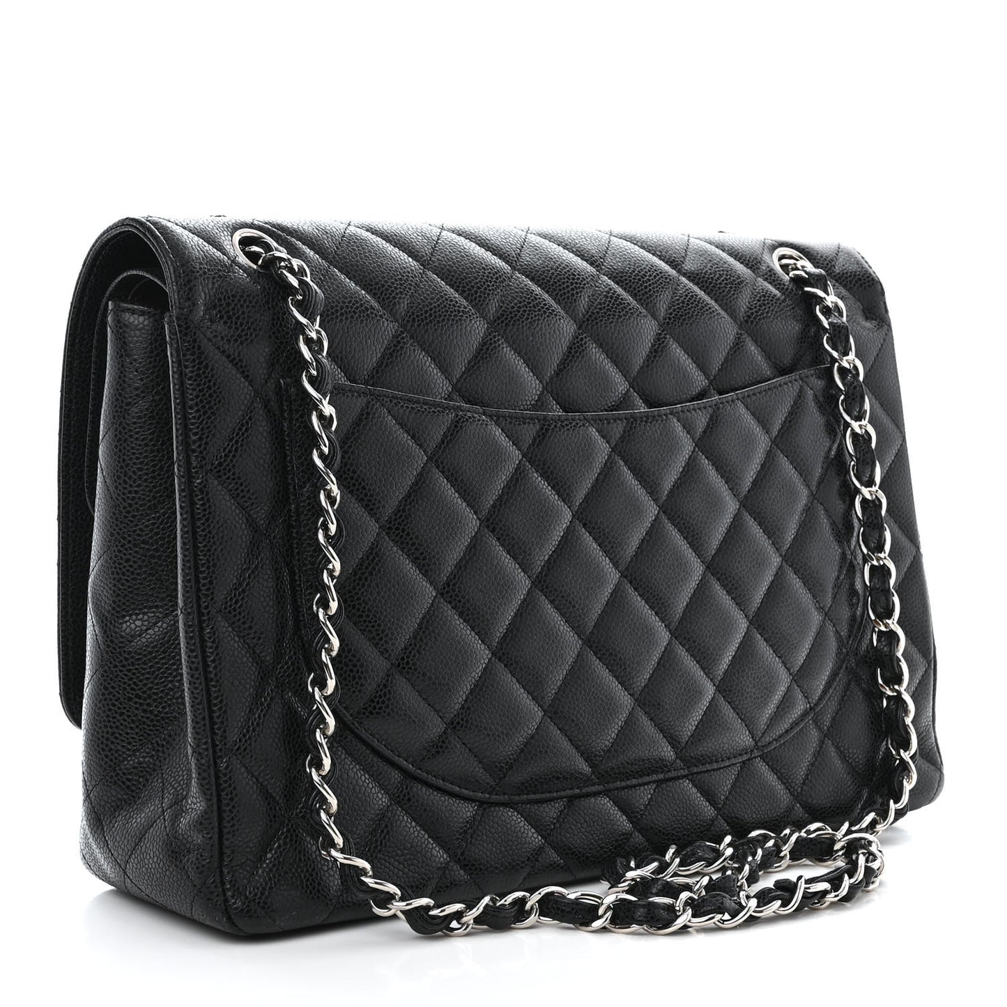 Caviar Quilted Maxi Double Flap Black