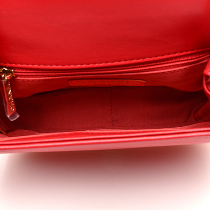 Chanel Lambskin Quilted Studded Beauty Begins Flap Red 5 of 10