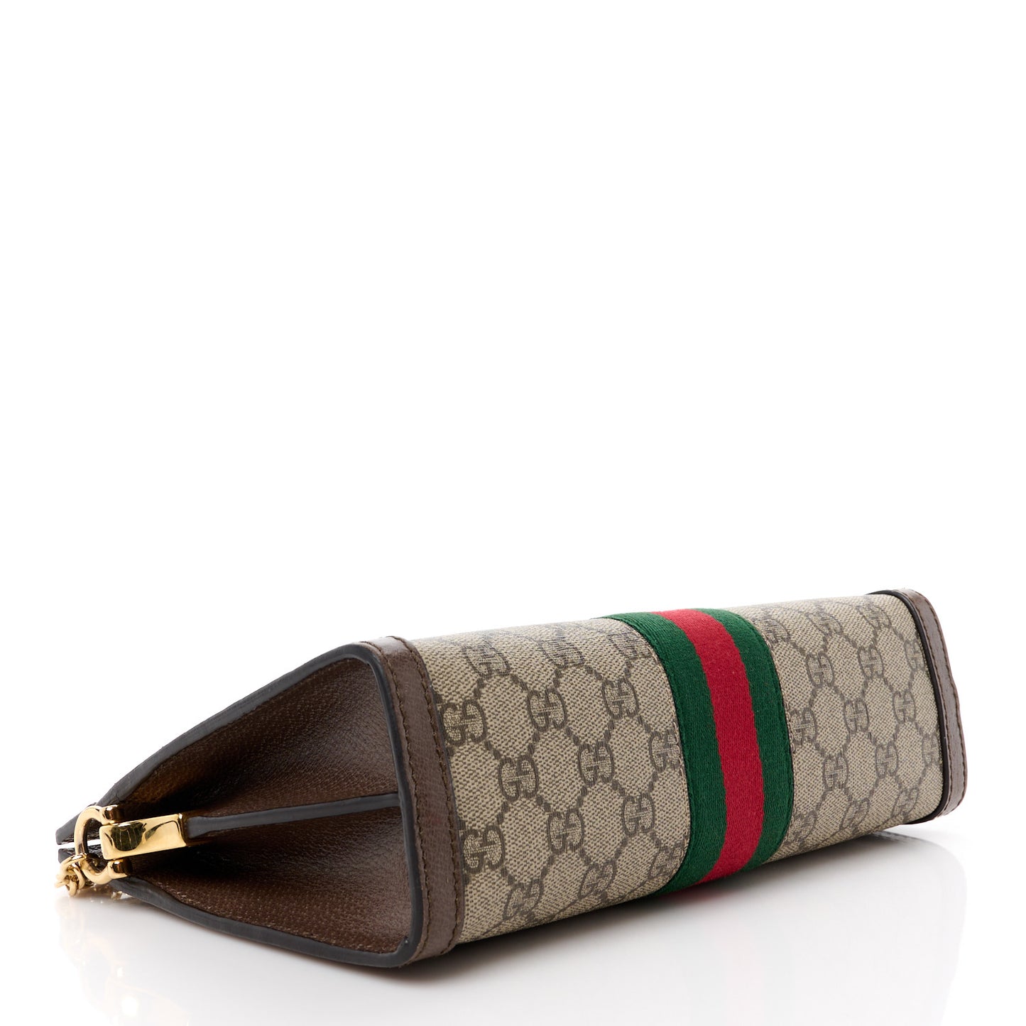 GG Supreme Monogram Web Small Ophidia Chain Shoulder Bag Brown