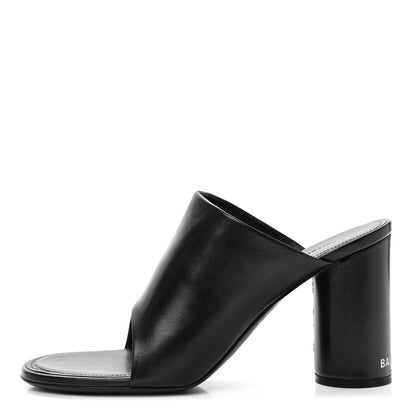 Balenciaga Shiny Sheepskin Oval 90mm Mule Pump 38 Black White 1 of 8