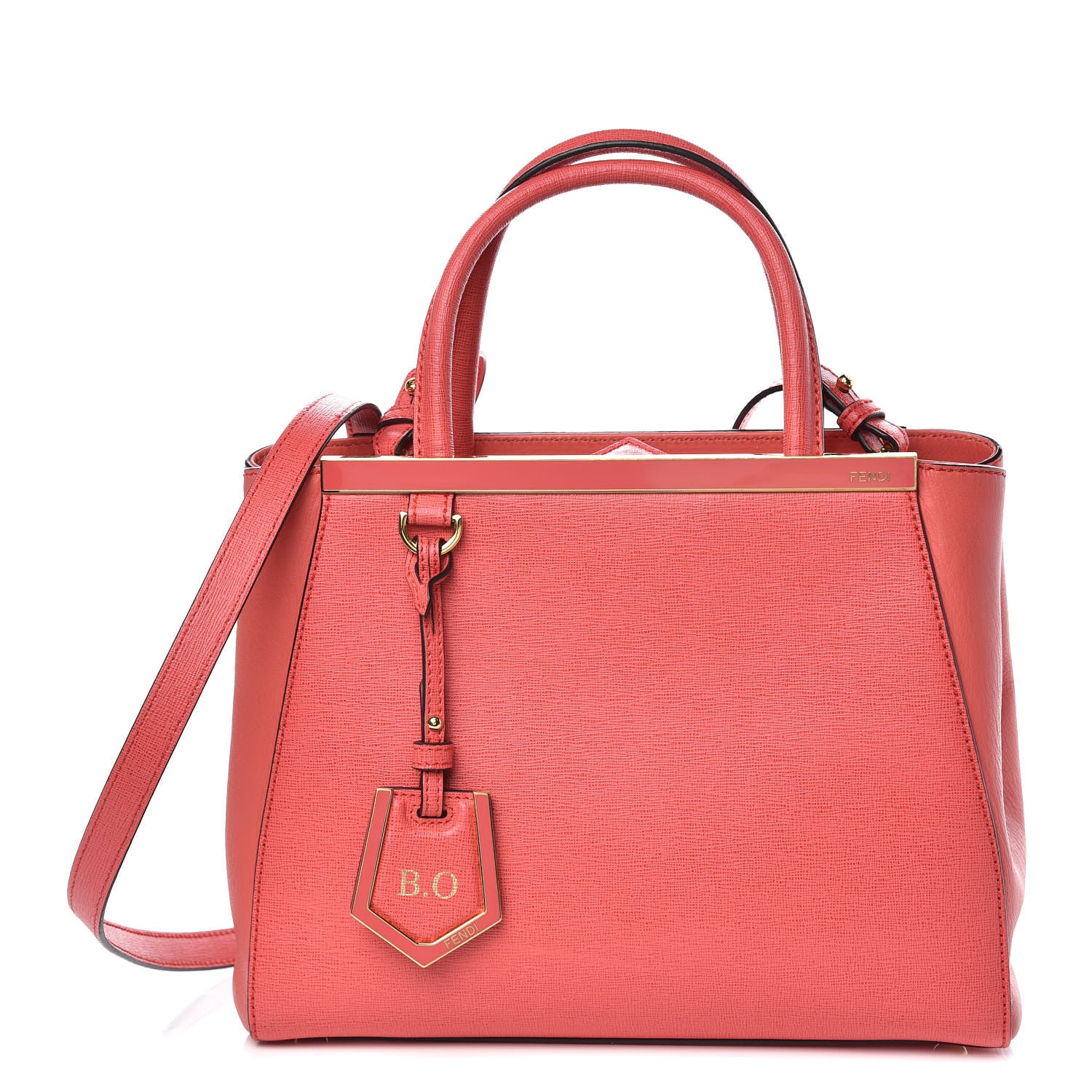 Fendi Vitello Elite Flamingo Petite 2Jours Tote Rosa Exstasy 1 of 8