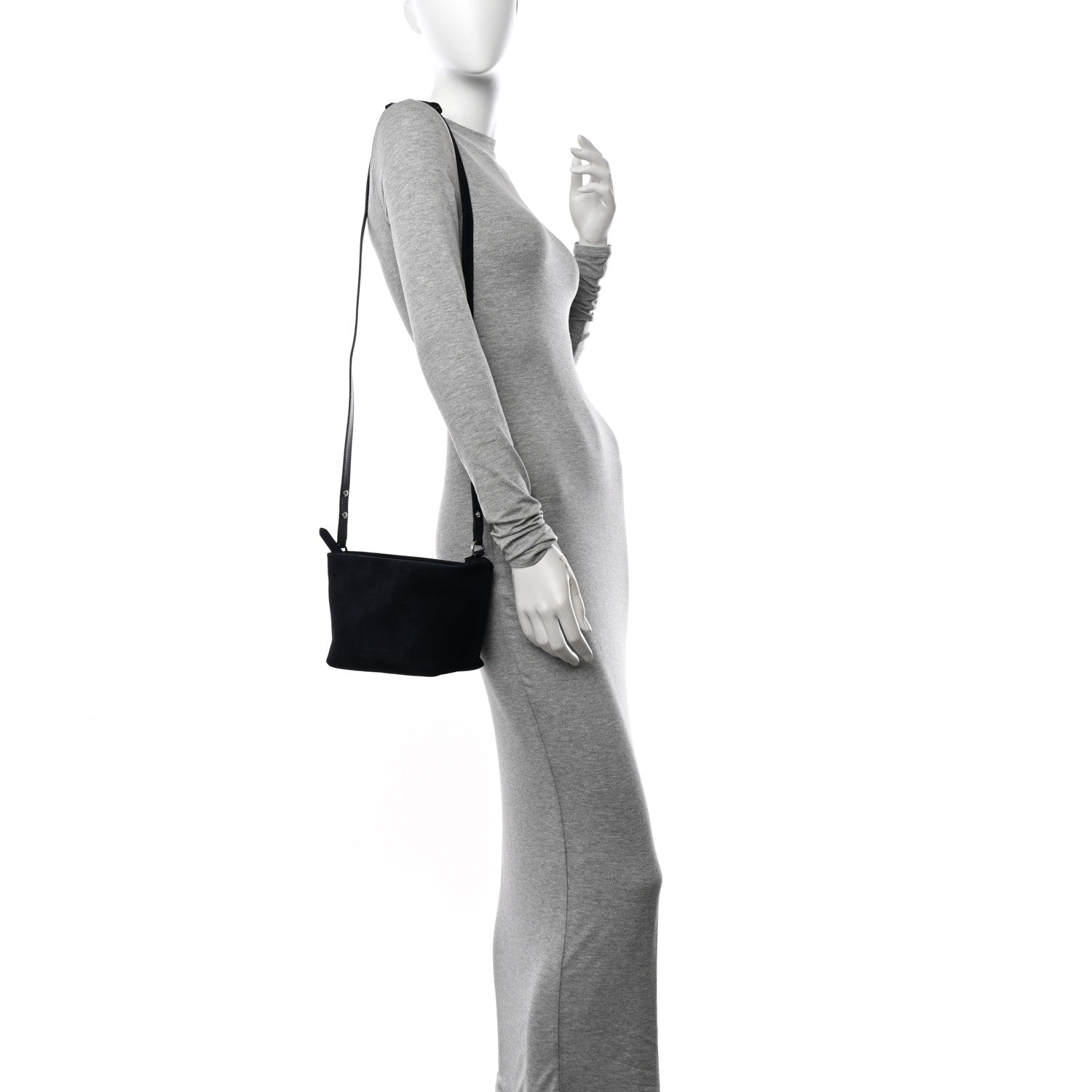 Proenza Schouler Suede Bond Zip Shoulder Bag Deep Navy 2 of 9