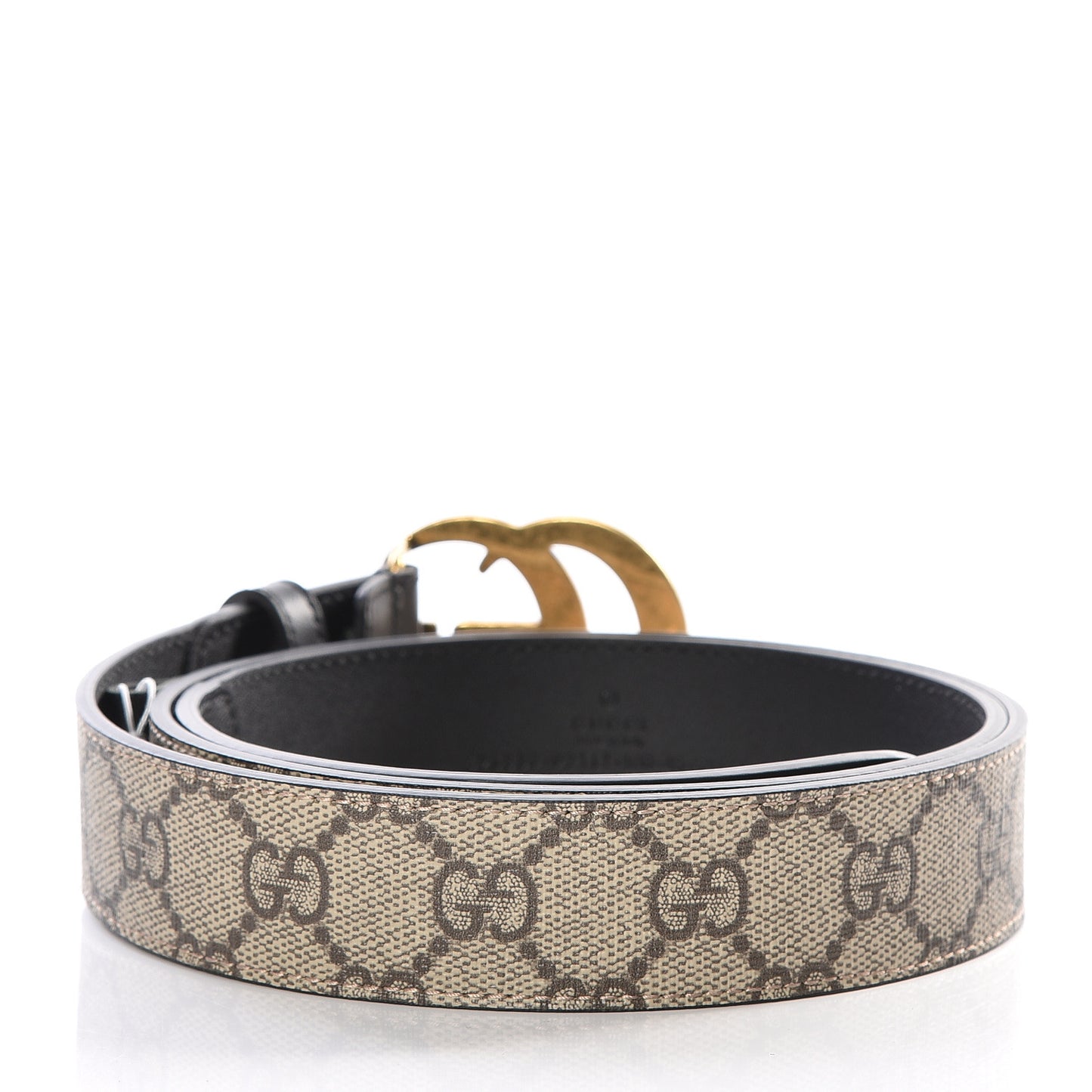 GG Supreme Monogram Matte Plutone Calfskin Double G 30mm Belt 100 40 Beige Ebony Black