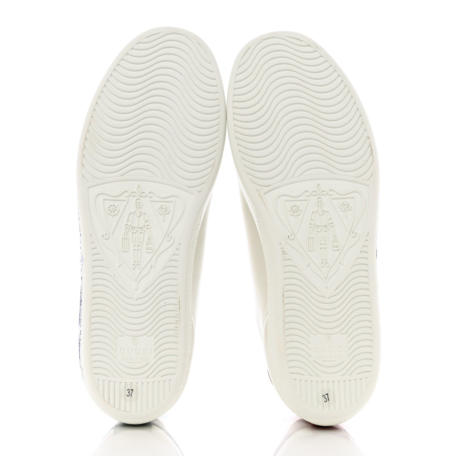Gucci Calfskin Nappa LOVED Print Womens Ace Sneakers 37 White Red Flame Green 6 of 10