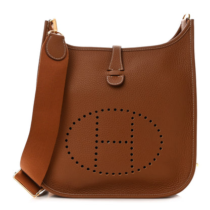 Hermes Taurillon Clemence Evelyne III PM Gold 1 of 11