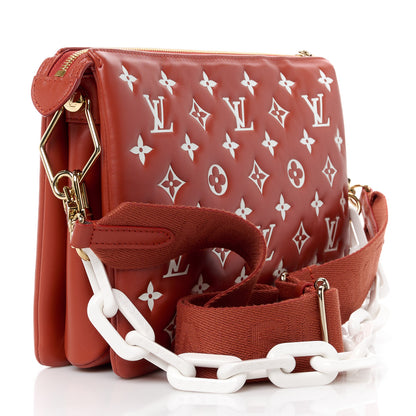 Louis Vuitton Lambskin Embossed Monogram Coussin PM Terracotta Brown 3 of 12