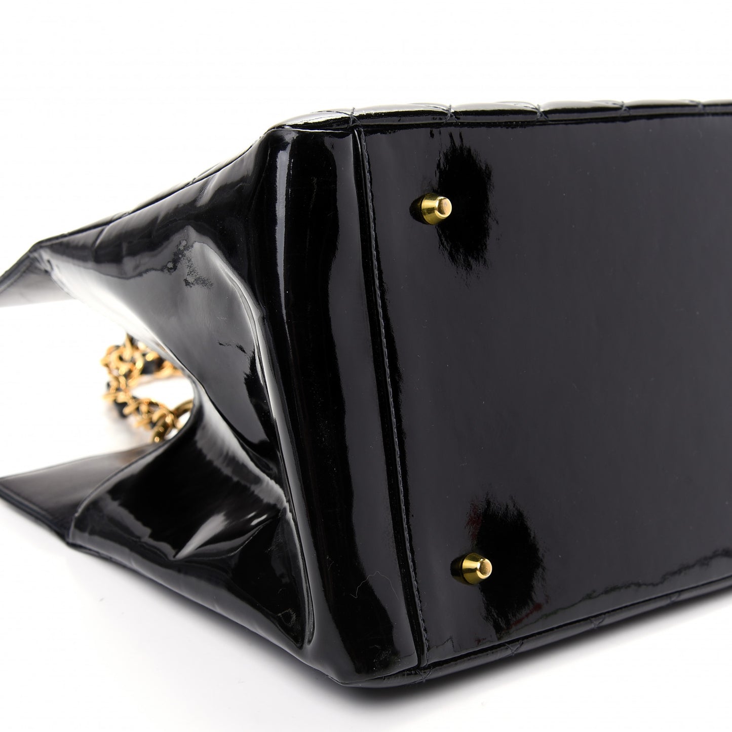 Patent Quilted Timeless CC Tote Black