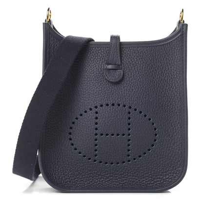 Hermes Taurillon Clemence Evelyne TPM Bleu Nuit 1 of 12