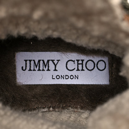 Jimmy Choo Suede Shearling Eshee Hiking Boots 37 Clove Nutmeg Mix 7 of 7