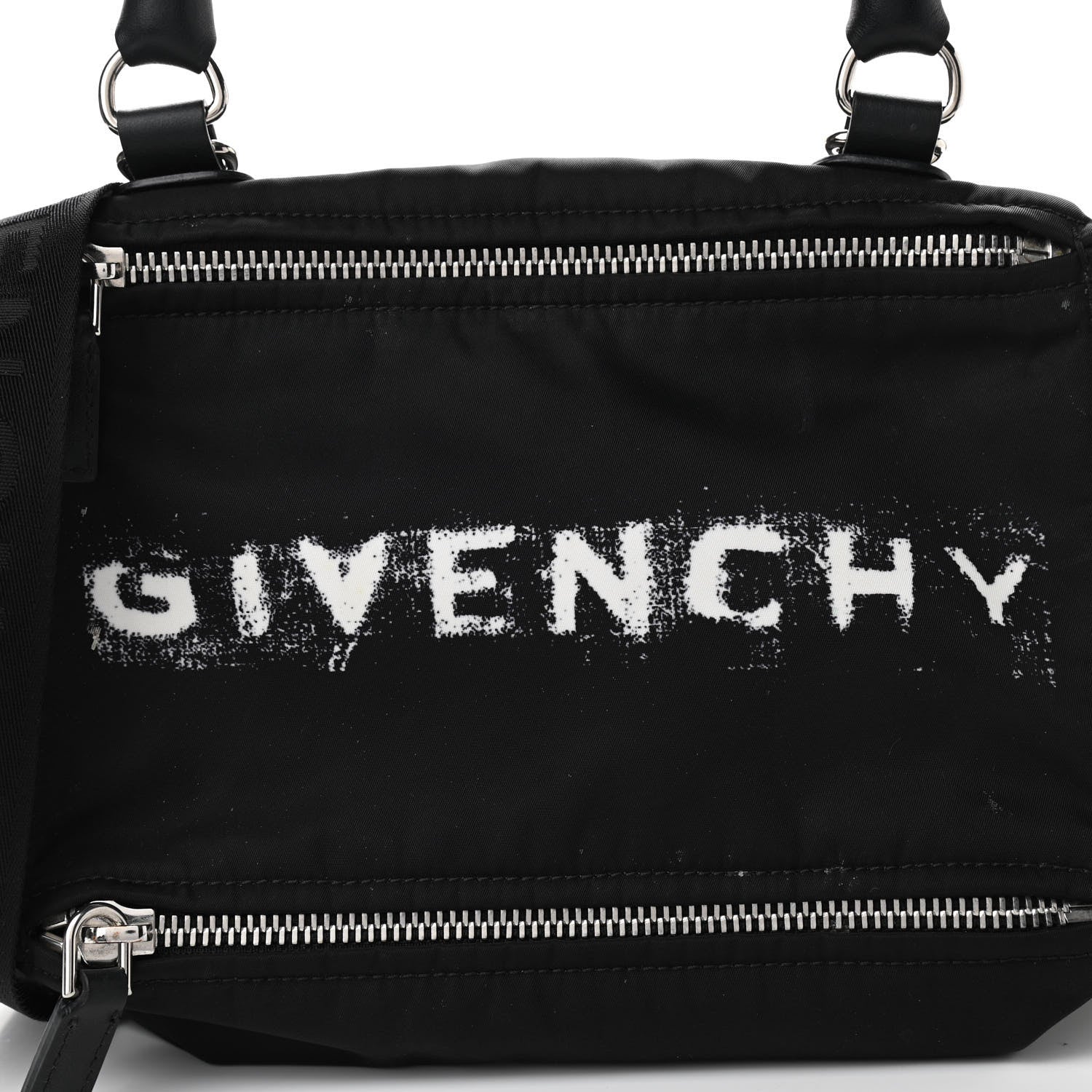 Givenchy Nylon Logo Small Pandora Black White 8 of 14