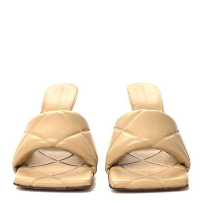 Bottega Veneta Nappa Quilted Rubber Lido Mule Sandals 37.5 Cane Sugar 2 of 7