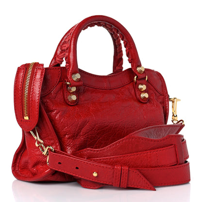 Balenciaga Agneau Giant 12 Gold Hardware Mini City Rouge Lipstick 2 of 12