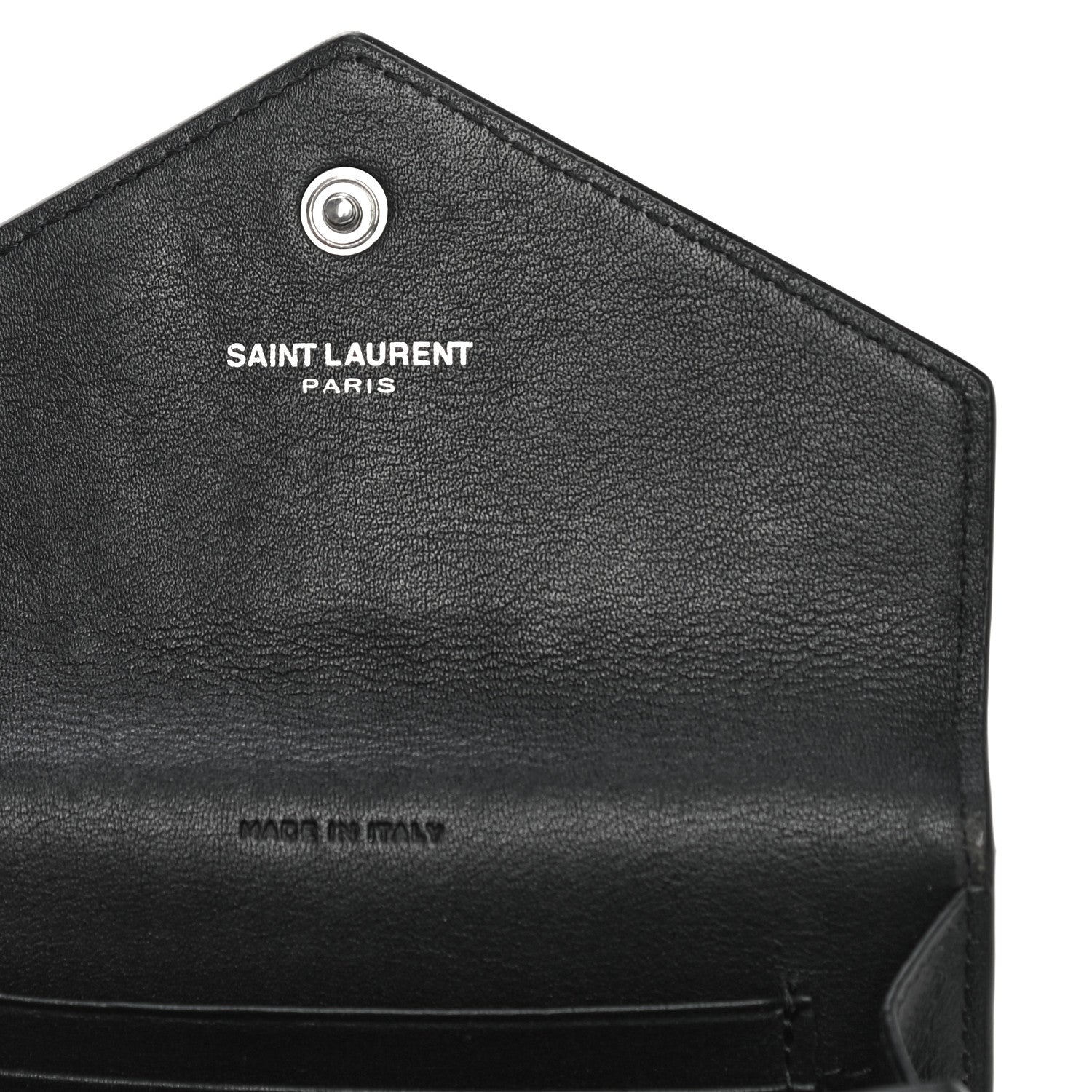 Saint Laurent Calfskin Heart Studded Small Envelope Wallet Black 12 of 13