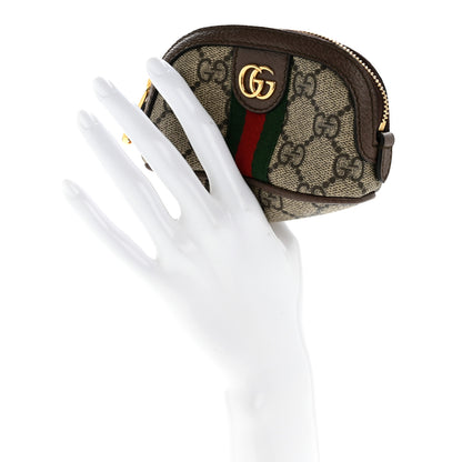 Gucci GG Supreme Monogram Web Ophidia Dome Key Pouch Beige New Acero 2 of 10
