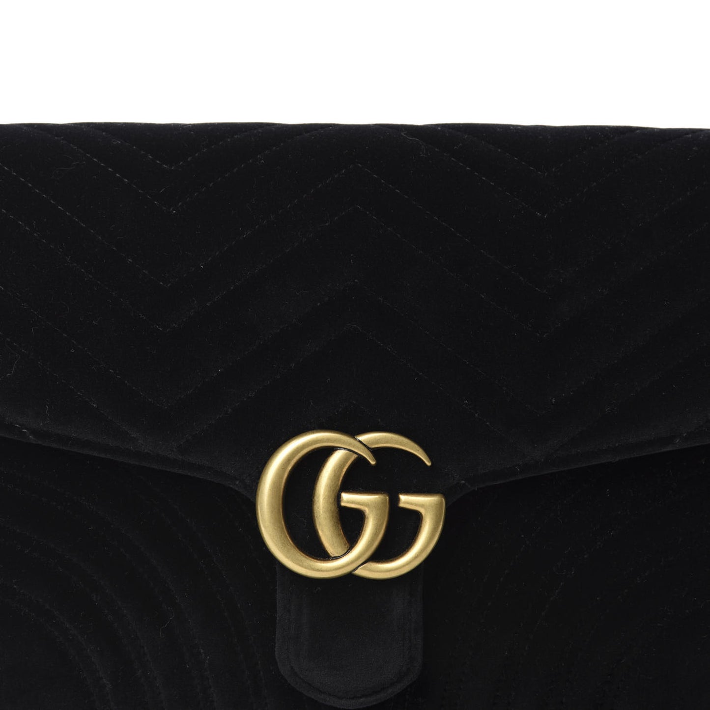 Velvet Matelasse GG Marmont Clutch Black