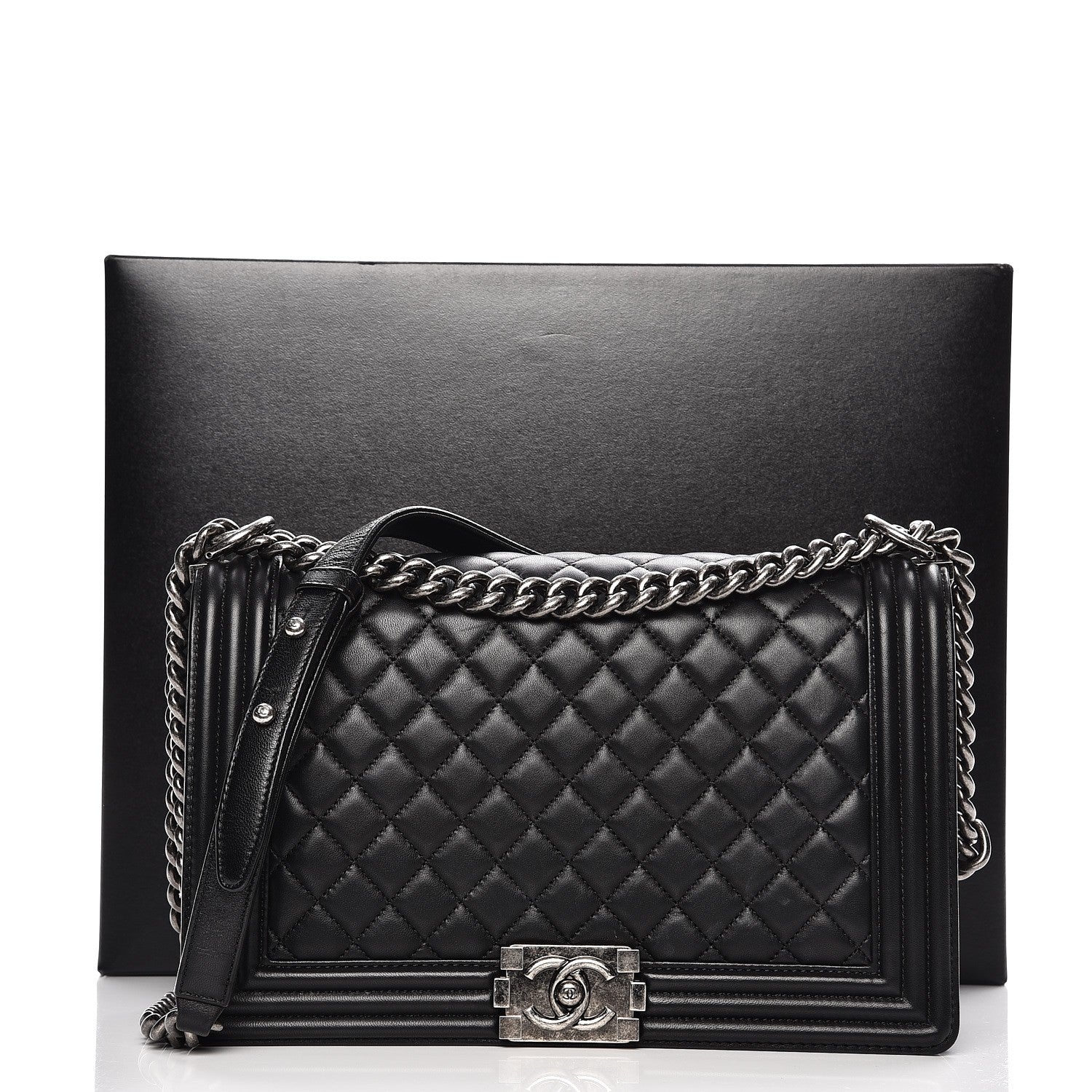 Chanel Lambskin Quilted New Medium Boy Flap Black 11 of 11