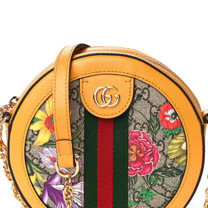 Gucci GG Supreme Monogram Flora Web Mini Ophidia Round Shoulder Bag Beige Multicolor Crop 9 of 11