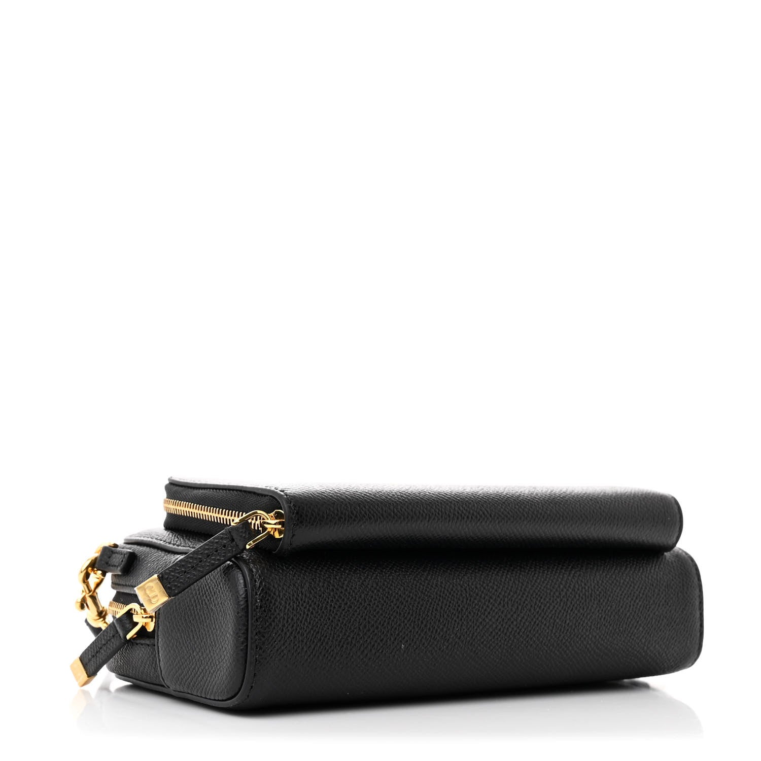 Christian Dior Grained Calfskin Caro Double Pouch Black 4 of 10