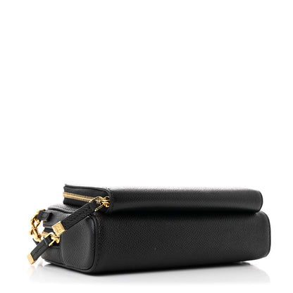 Christian Dior Grained Calfskin Caro Double Pouch Black 4 of 10