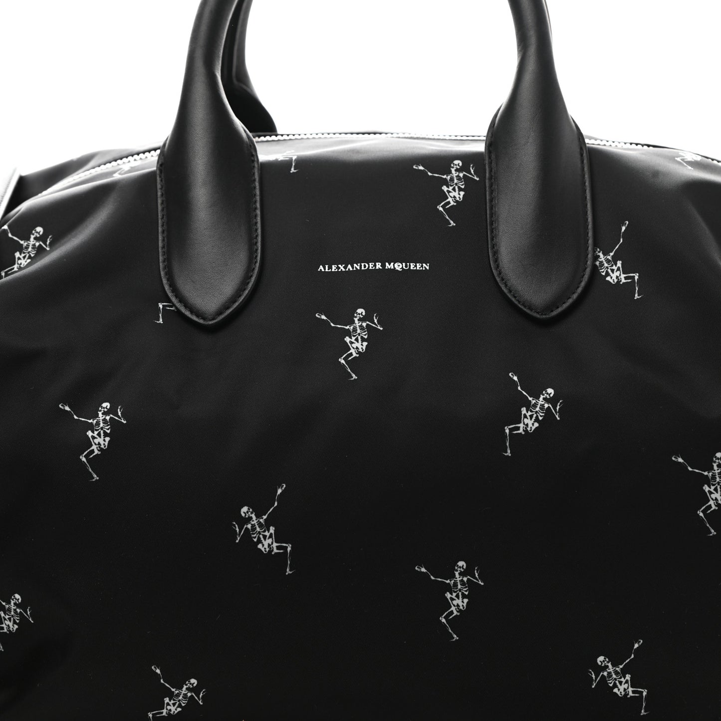 Nylon Dancing Skeleton Duffle Black White