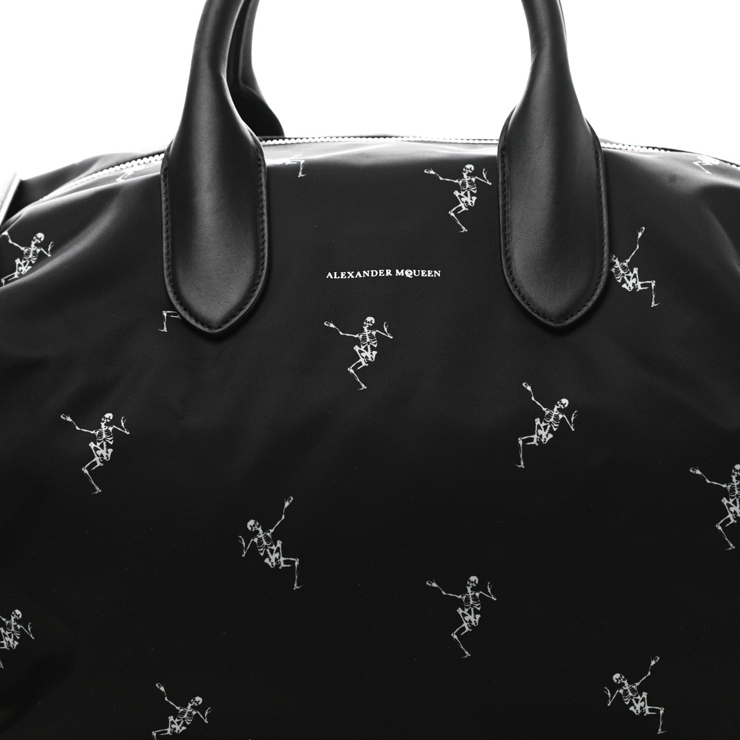 Alexander McQueen Nylon Dancing Skeleton Duffle Black White 6 of 10