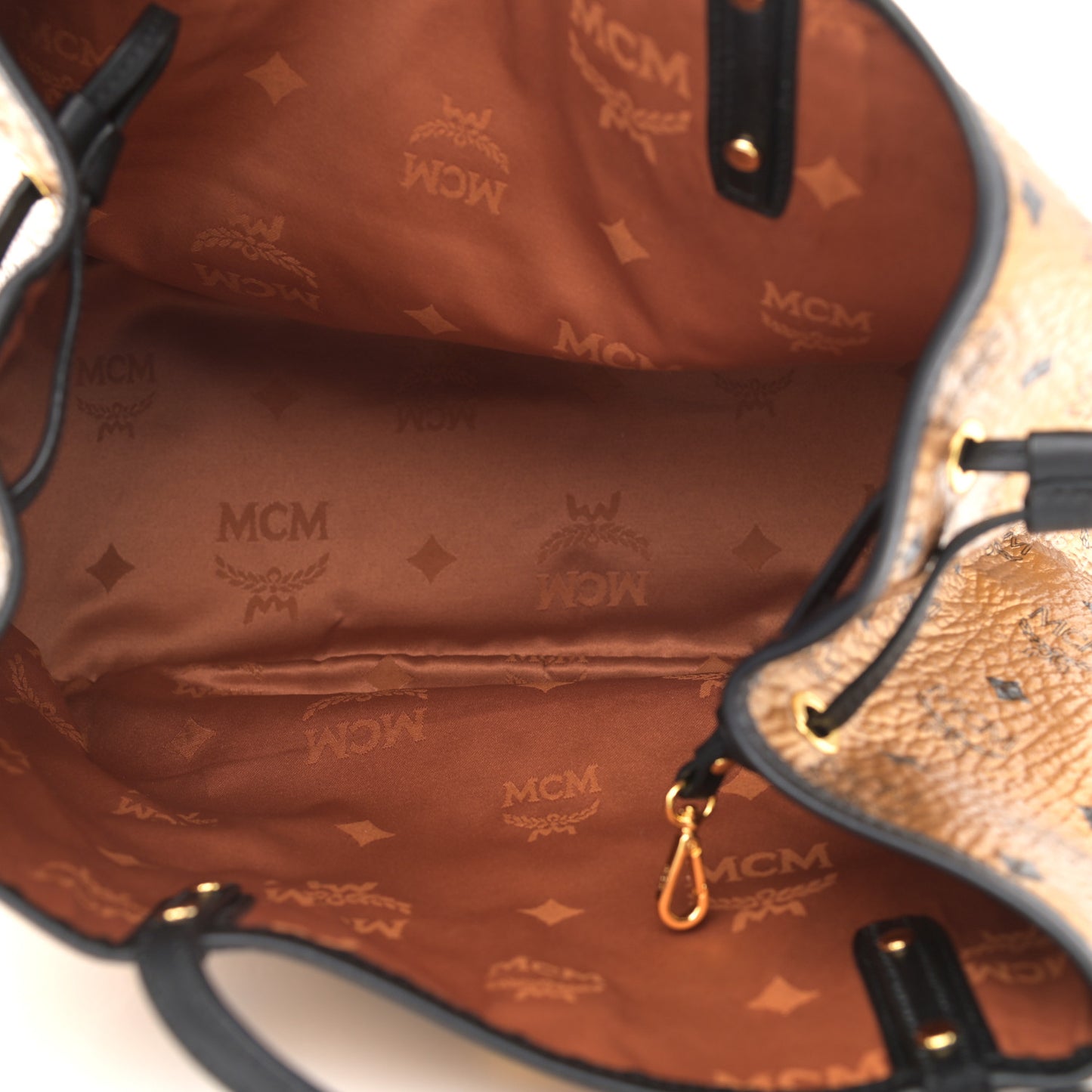 Metallic Visetos Medium Shopper Tote Gold