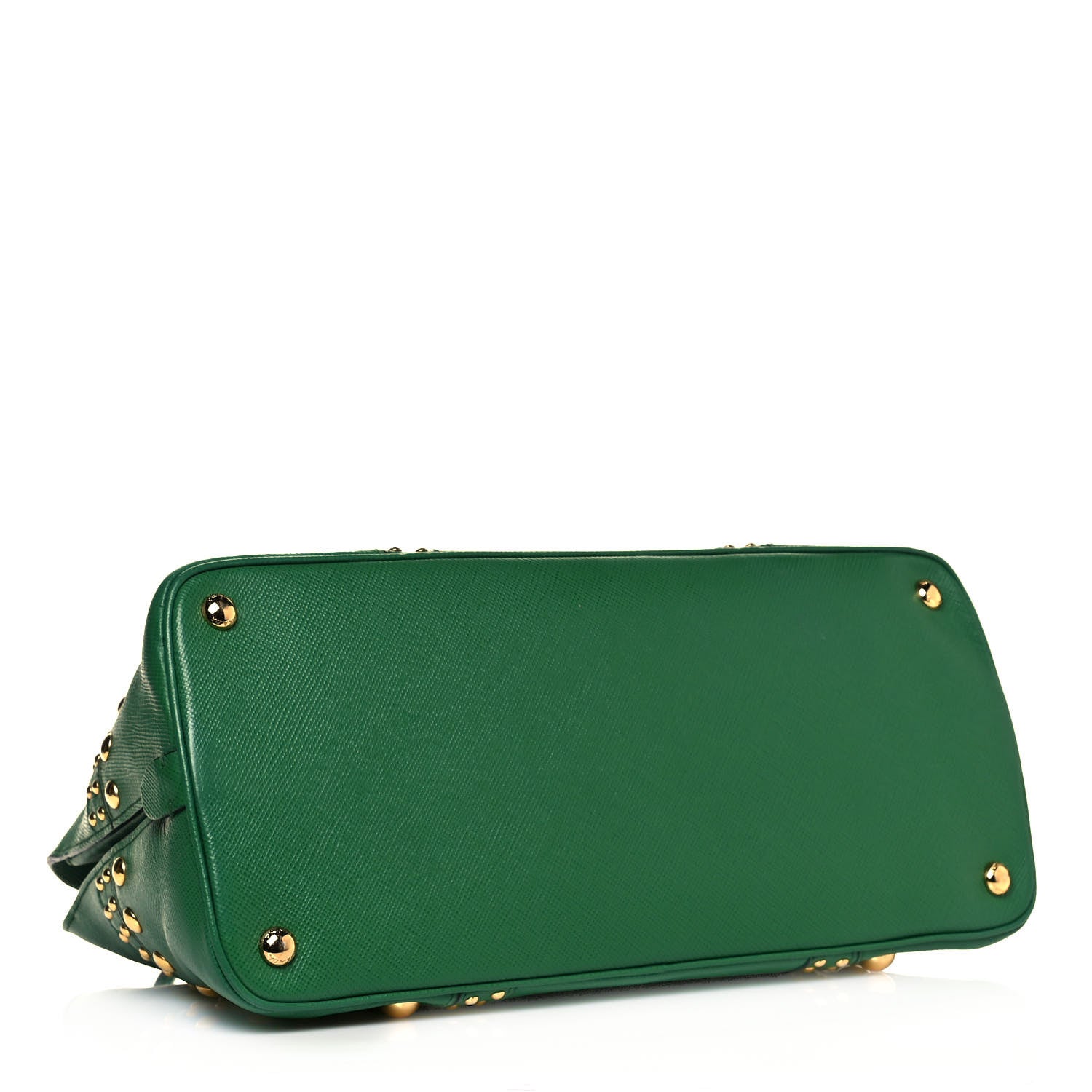 Prada Saffiano Studded Bijou Tote Verde 7 of 20
