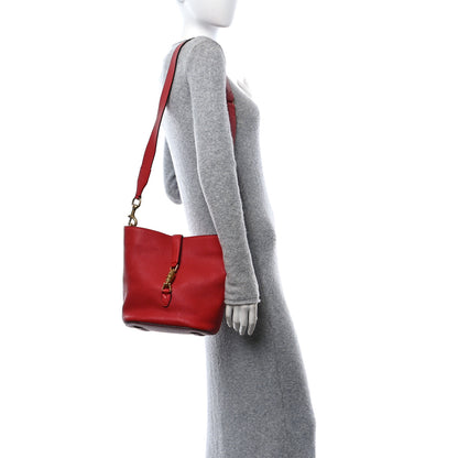 Gucci Soft Grained Calfskin Small Jackie Bucket Bag Red 3 of 10